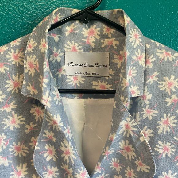 Harrison Simon Couture 100% Linen Floral Skirt Suit Set Women's 4 - Picture 10 of 10